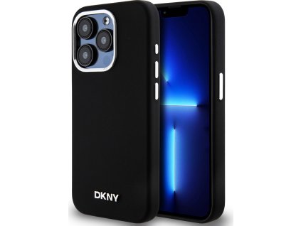 DKNY DKHMP15LSMCHLK Silikónový Kryt s MagSafe pre iPhone 15 Pro, Čierny