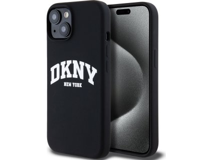 DKNY DKHMP14SSNYACH Silikónový Kryt s MagSafe pre iPhone 14, Čierny