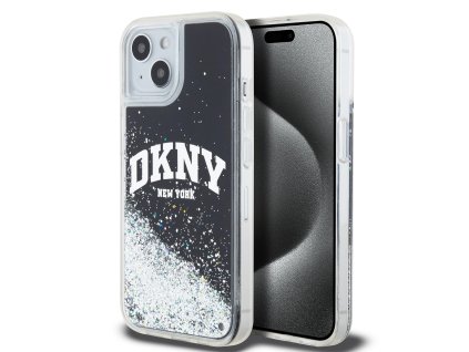 DKNY Liquid Glitters Arch Logo Kryt pre iPhone 11, Čierny