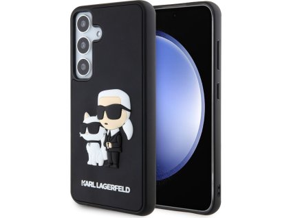 Karl Lagerfeld 3D Rubber Karl and Choupette NFT Kryt pre Samsung Galaxy S24, Čierny