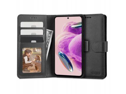 Kožené puzdro pre Xiaomi Redmi Note 12S, Tech-Protect, Čierne