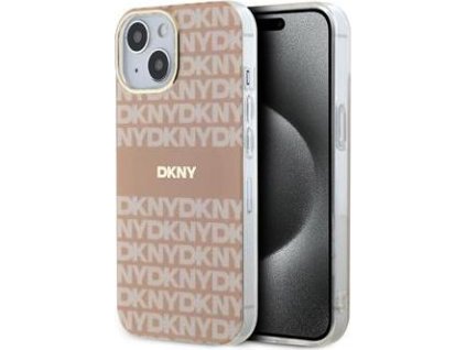 DKNY Repeat Pattern Tonal Stripe Kryt s Magsafe pre iPhone 15, Ružový