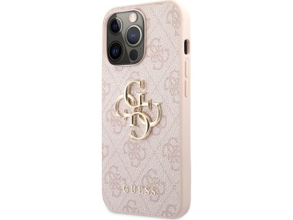 Guess 4G Metal Logo Kryt pre iPhone 13 Pro, Ružový