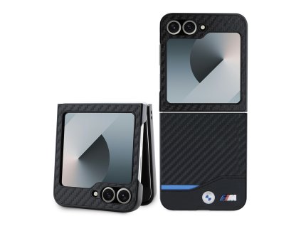 BMW M Carbon Blue Line Kryt pre Samsung Galaxy Z Flip 6, Čierny