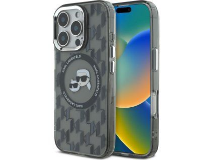 Monogram K&CH kryt s MagSafe pre Apple iPhone 16 Pro Max, Karl Lagerfeld, Čierny
