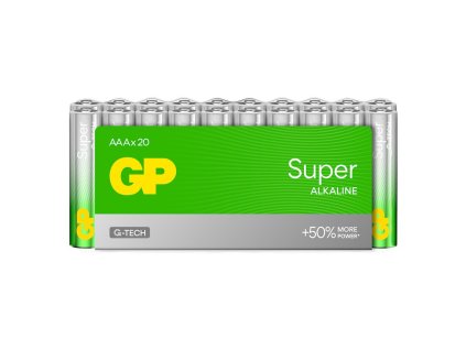 Alkalické batérie AAA GP SUPER G-TECH, 20ks