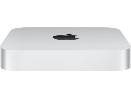 Mac mini M2 Chip Silver Pure Front Over Head Scree s