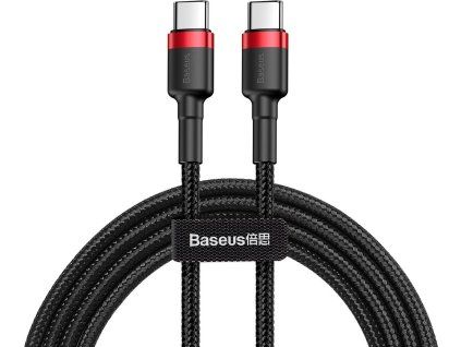 Cafule Flash Charging Dátový Kábel USB-C / USB-C 60W 1m, Baseus, Čierno-červený