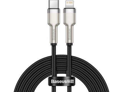 Cafule Metal Series Dátový Kábel USB-C - Lightning 20W 2m, Baseus, Čierny