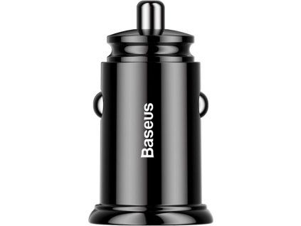 Circular Nabíjačka do Auta 2xUSB QC3.0 30W, Baseus, Čierna