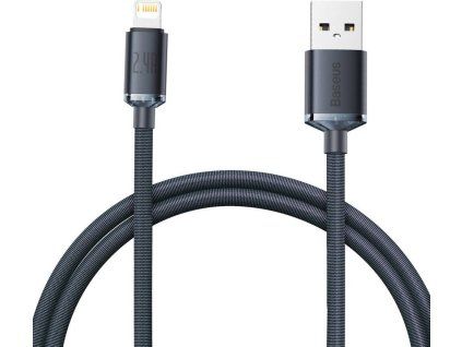 Crystal Shine Series Dátový Kábel USB / Lightning 20W 1,2m, Baseus, Čierny