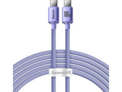 Crystal Shine Series Dátový Kábel USB-C / USB-C 100W 2m, Baseus, Fialový
