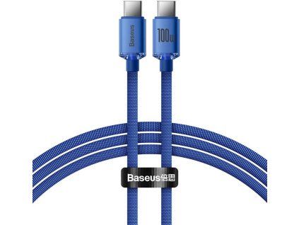 Crystal Shine Series Dátový Kábel USB-C / USB-C 100W 1,2m, Baseus, Modrý