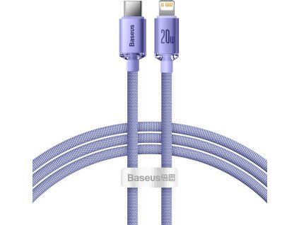 Crystal Shine Series Dátový Kábel USB-C - Lightning 20W 1,2m, Baseus, Fialový