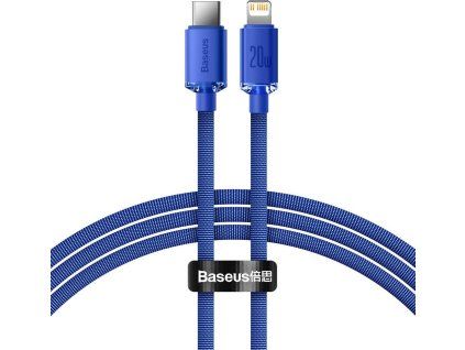 Crystal Shine Series Dátový Kábel USB-C - Lightning 20W 1,2m, Baseus, Modrý