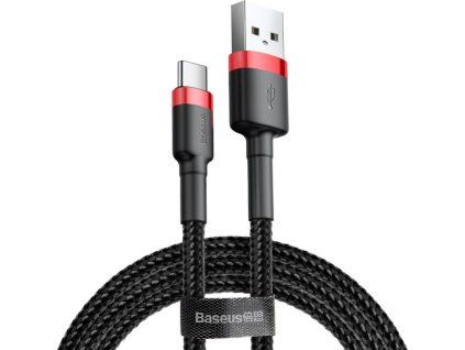Cafule Kábel USB-C 3A 1m, Baseus, Červeno-čierny