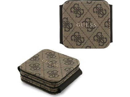 Guess PU 4G MagSafe Bezdrôtová Nabíjačka 3v1 Brown