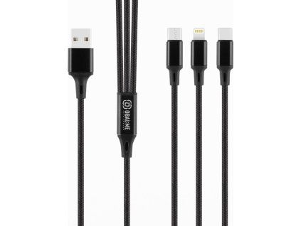 OBAL:ME 3v1 AllConnect Fast Charge USB-A/USB-C, Lightning, Micro-USB Kábel 1.2m Black