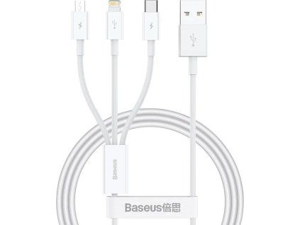 Baseus Superior Series Fast Charging Dátový Kábel USB-A - USB-C/microUSB/Lightning 3.5A 1m Stellar White