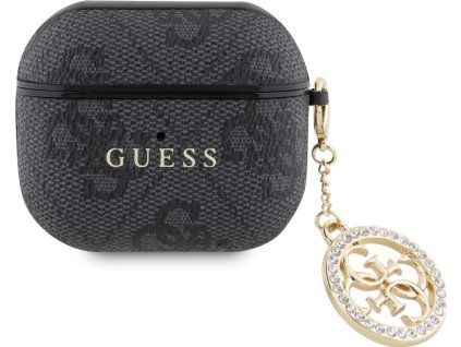 Guess 4G Script PC/PU Charm Puzdro pre AirPods 3 Black