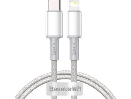 Baseus High Density Braided Series Fast Charging Dátový Kábel USB-C - Lightning 20W 1m White