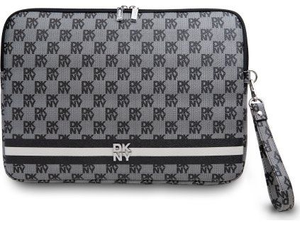 DKNY PU Leather Checkered Pattern and Stripe Obal na Notebook 13/14" Black