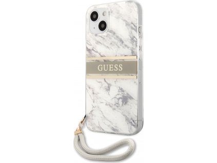 Guess Marble Stripe Kryt pre iPhone 13 mini, Sivý