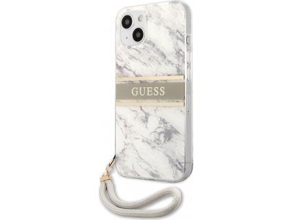 Marble Stripe kryt pre Apple iPhone 13 mini, Guess, Sivý