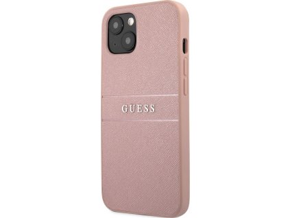 Guess Leather Saffiano Kryt pre iPhone 13 mini, Ružový