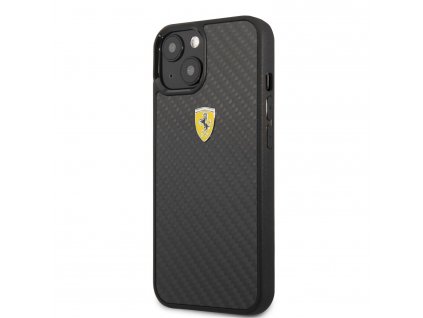 Ferrari Real Carbon Kryt pre iPhone 13 mini, Čierny