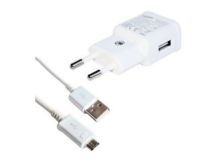 Nabíjačka Samsung EP-TA50EWE USB 5V +  microUSB kábel 1m, Biela