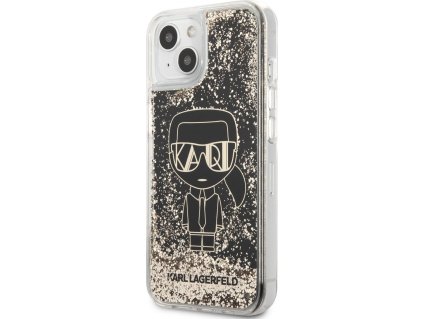 Karl Lagerfeld Liquid Glitter Gatsby Kryt pre iPhone 13, Čierny