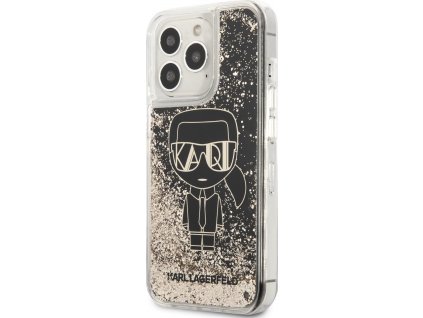 Karl Lagerfeld Liquid Glitter Gatsby Kryt pre iPhone 13 Pro Max, Čierny