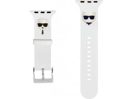 Karl Lagerfeld Karl and Choupette Remienok pre Apple Watch 42/44/45 mm, Biely
