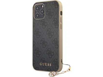 Guess 4G Charms Kryt pre iPhone 12 / 12 Pro, Sivý