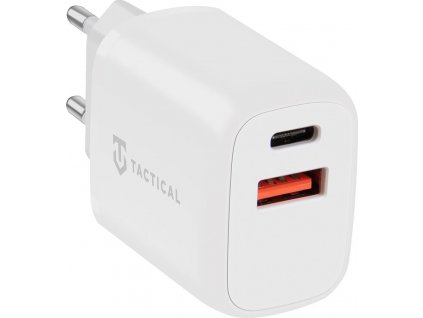 Nabíjací adaptér Tactical Base Plug 1xUSB a 1xUSB-C 20W, Biely