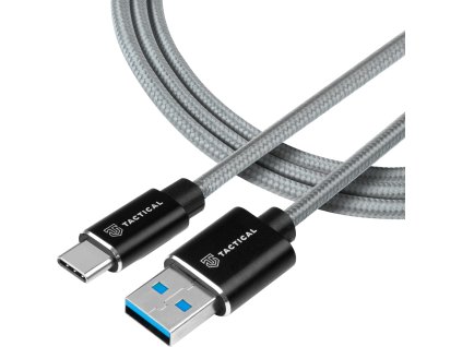 Tactical Fast Rope Aramid Nabíjací kábel USB-A/USB-C 2m, Sivý