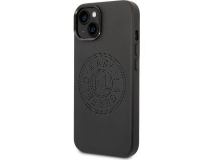 Karl Lagerfeld Leather Perforated Logo Kryt pre iPhone 14 Plus, Čierny
