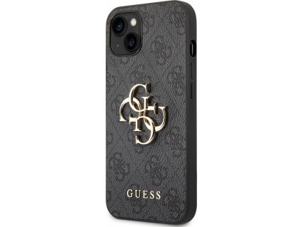 Guess 4G Metal Logo Kryt pre iPhone 14 Plus, Sivý