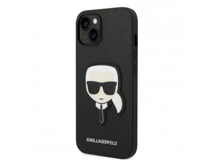 Karl Lagerfeld Saffiano Karl Head Kryt pre iPhone 14 Plus, Čierny