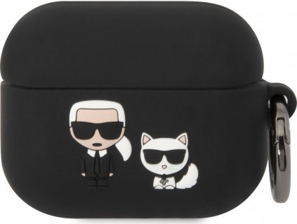 Karl Lagerfeld Silikónové Puzdro pre Airpods Pro, Čierne