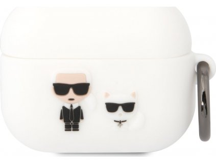 Karl Lagerfeld and Choupette Silikónové Puzdro pre Airpods Pro, Biele