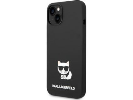 Karl Lagerfeld Liquid Silicone Choupette Kryt pre iPhone 14 Plus, Čierny