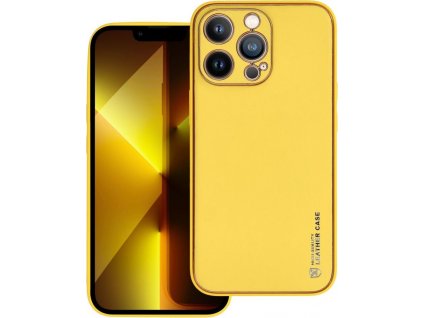 Forcell Leather Kryt pre iPhone 14 Pro, Žltý