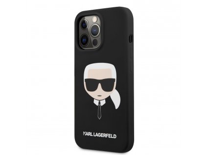 Karl Lagerfeld Head Silikónový Kryt pre iPhone 13 Pro Max, Čierny