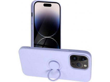 Silikónový Ring kryt pre Apple iPhone 14 Pro Max, Forcell, Fialový