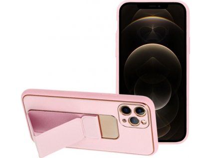 Kožený kryt Kickstand pre Apple iPhone 11, Ružový