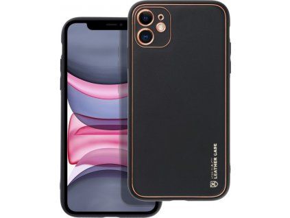 Kožený kryt pre Apple iPhone 11, Forcell, Čierny