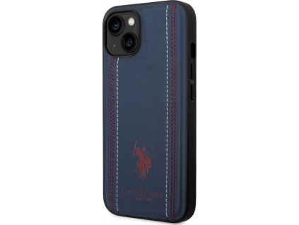U.S. Polo Kožený Kryt pre iPhone 14 Plus, Modrý
