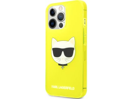 Karl Lagerfeld Choupette Head Kryt pre iPhone 13 Pro, Žltý